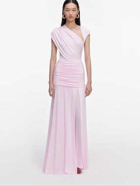 Self-Portrait Pink Jersey Draped Maxi Dress